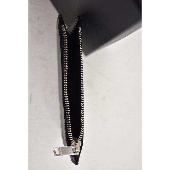 Saint Laurent Paris Fragments Zipped Card Case Black Caviar Silver Logo Wallet - Picture 10 of 10